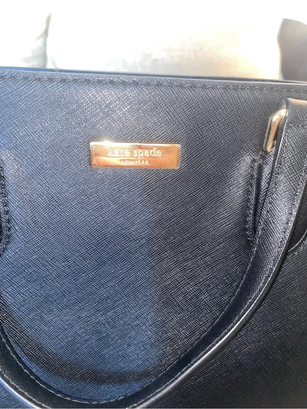 Kate Spade New York Laurel Way Hadlee bag black Saffiano leather gold hardware